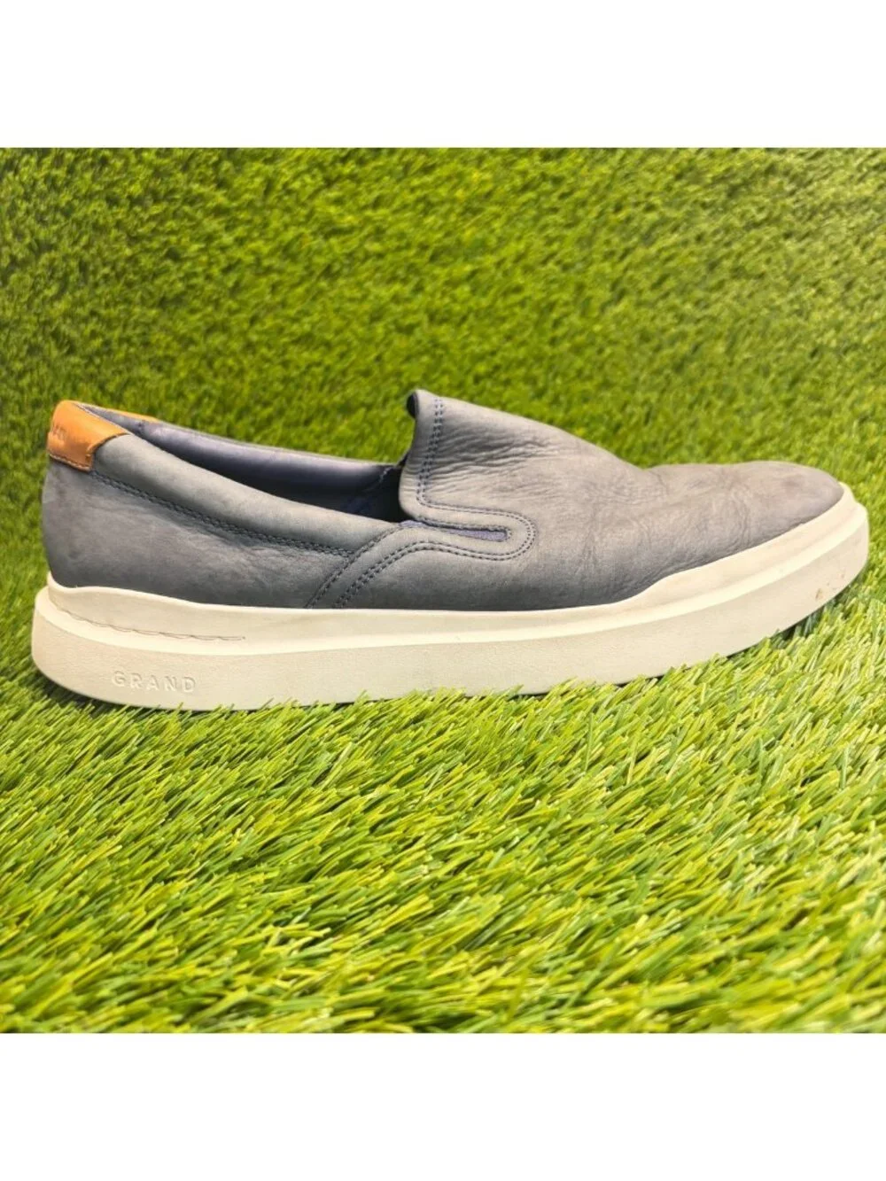 Cole Haan GrandPro Rally Mens Size 11 Blue White Casual Leather Slip-On Shoes
